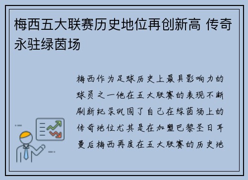 梅西五大联赛历史地位再创新高 传奇永驻绿茵场